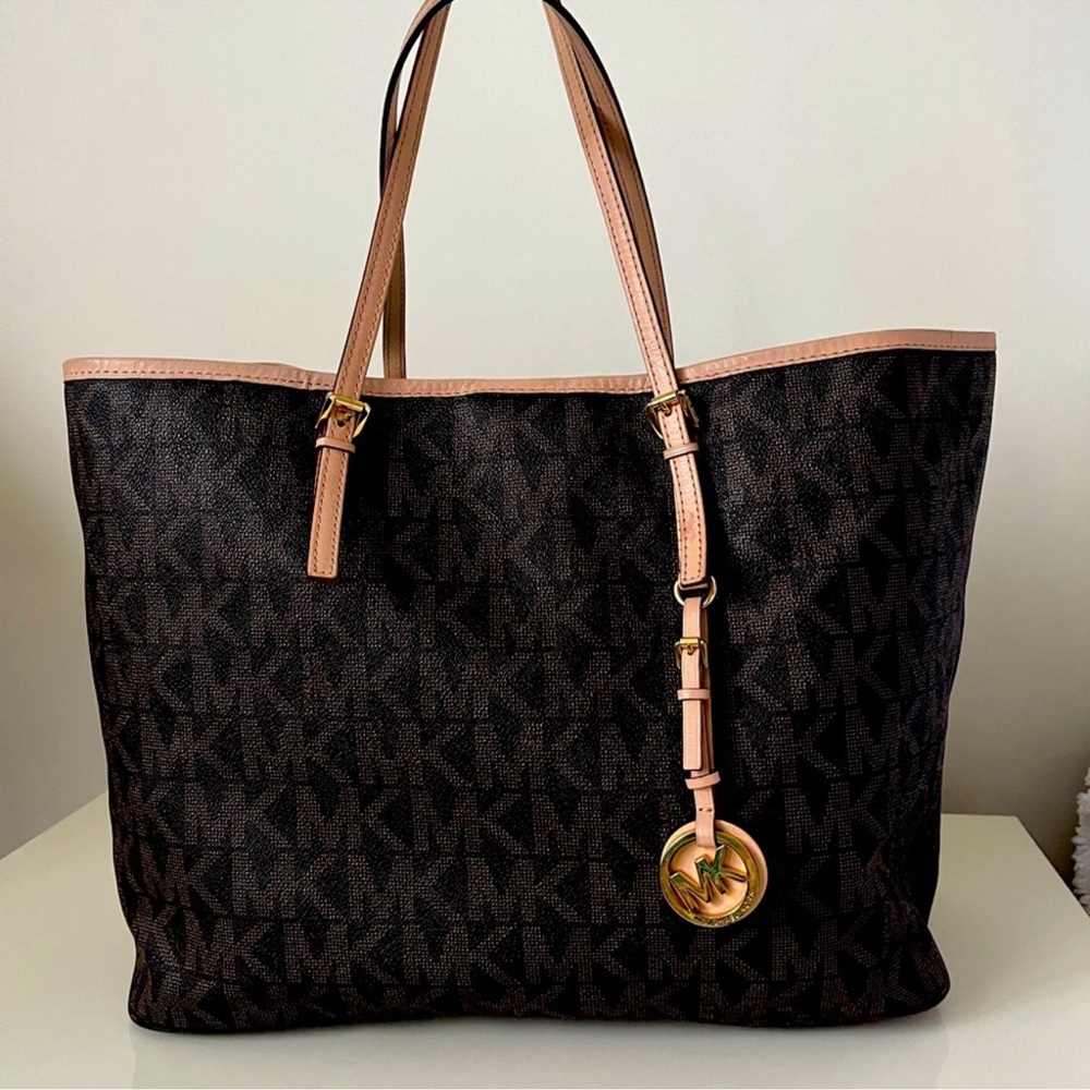 Michael Kors Brown Monogram Tote - Picture 2 of 7